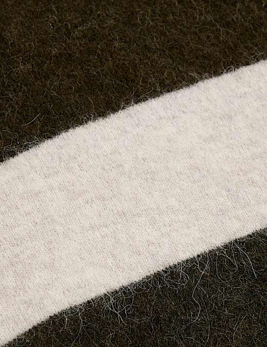 Alpaca Blend Striped Textured Relaxed Jumper