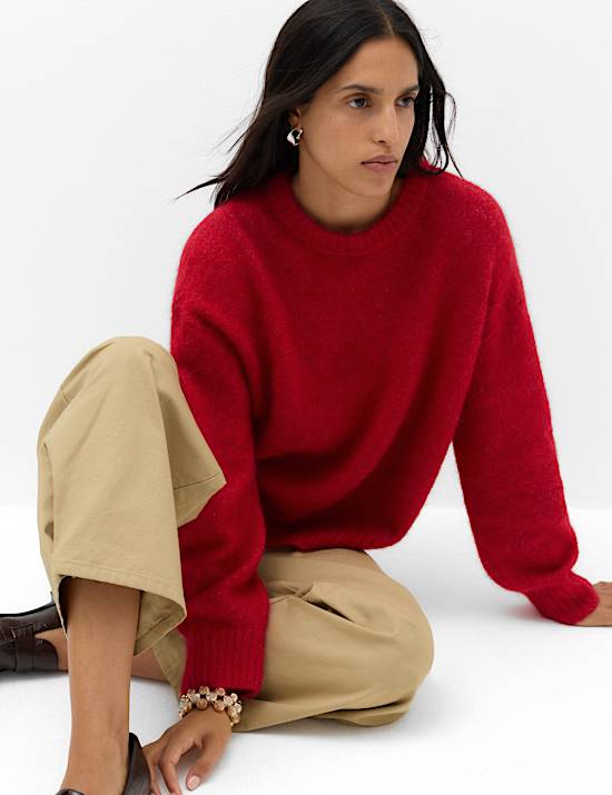 Jersey informal texturizado de mezcla de alpaca