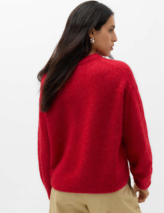 Jersey informal texturizado de mezcla de alpaca