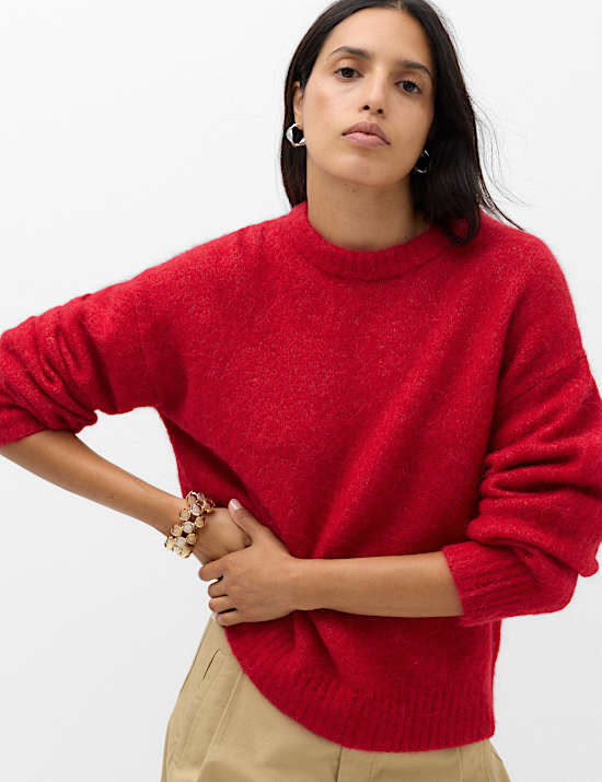 Jersey informal texturizado de mezcla de alpaca