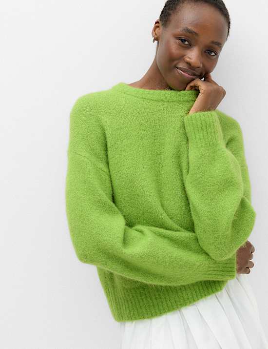 Alpaca Blend Textured Relaxed Jumper