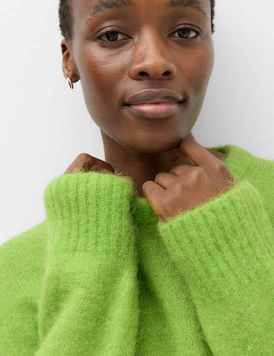Alpaca Blend Textured Relaxed Jumper