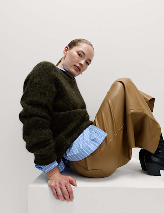 Alpaca Blend Textured Relaxed Jumper