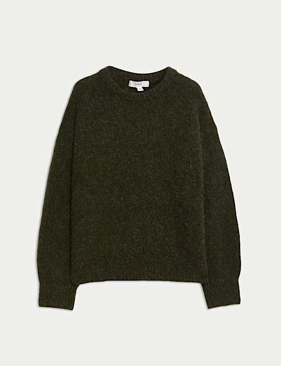 Alpaca Blend Textured Relaxed Jumper