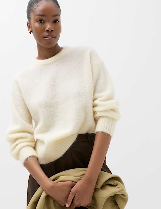 Jersey informal texturizado de mezcla de alpaca