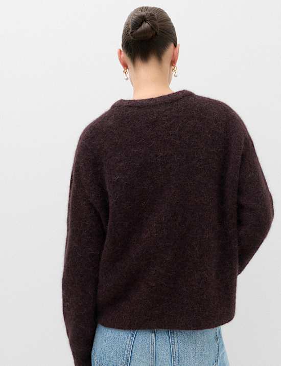 Alpaca Blend Textured Relaxed Jumper