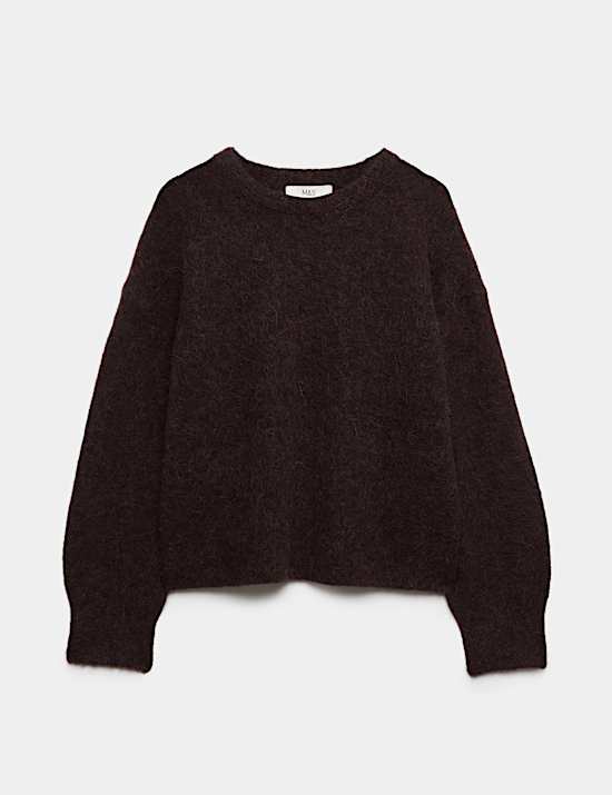 Alpaca Blend Textured Relaxed Jumper