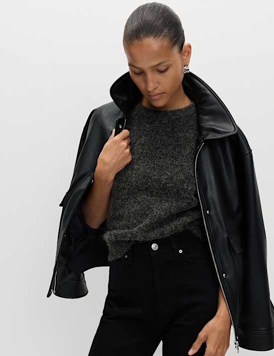 Brushed Alpaca Blend Knitted Top