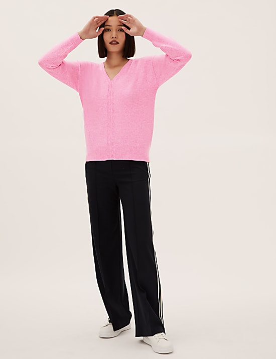 Recycled Blend Textured V-Neck Jumper