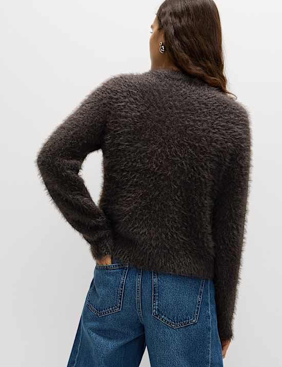 Strukturierter Cardigan mit durchgehender Knopfleiste und Zierdetails