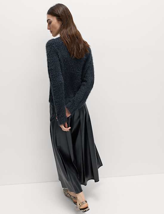 Textured Crew Neck Cardigan