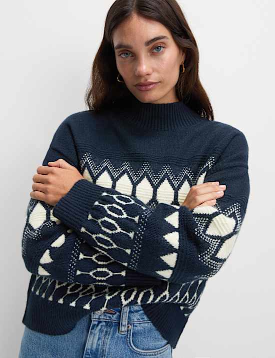 Wool Blend Fair Isle Jumper
