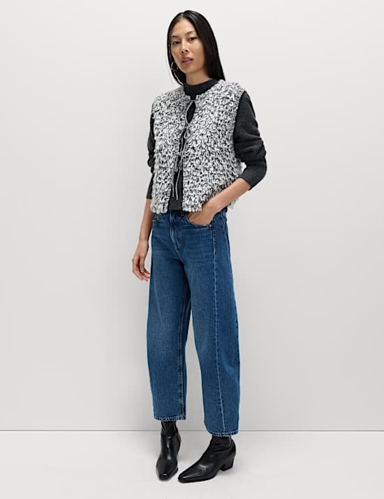 Textured Slub Slim Fit Waistcoat with Wool