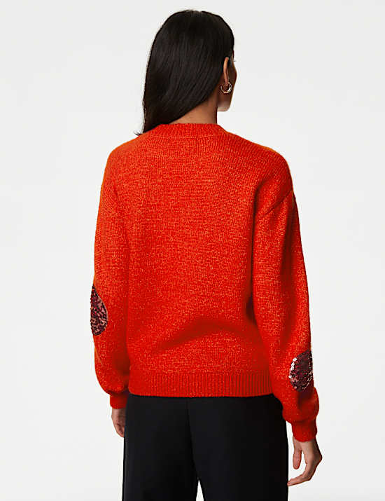 Recycled Blend Sequin Spot Print Jumper