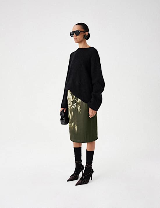 Brushed Wool Alpaca Blend Oversized Jumper