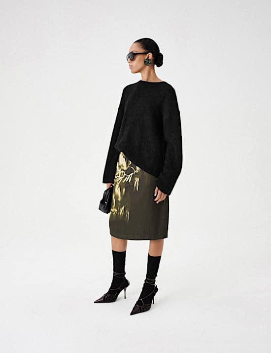 Brushed Wool Alpaca Blend Oversized Jumper