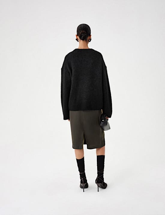 Brushed Wool Alpaca Blend Oversized Jumper