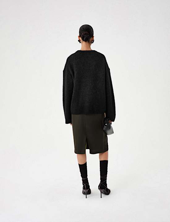 Brushed Wool Alpaca Blend Oversized Jumper