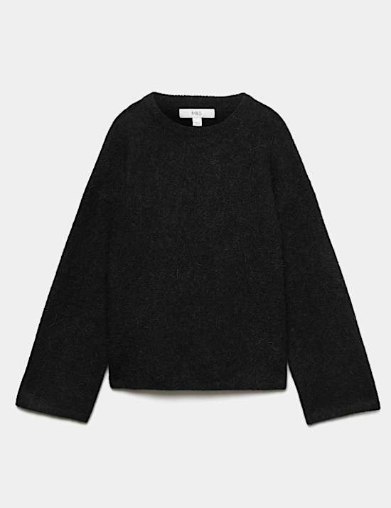 Brushed Wool Alpaca Blend Oversized Jumper