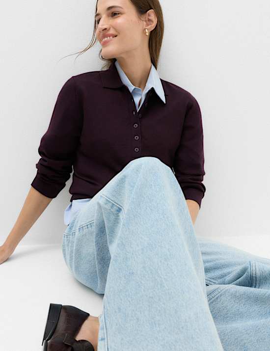 Pure Merino Wool Collared Jumper