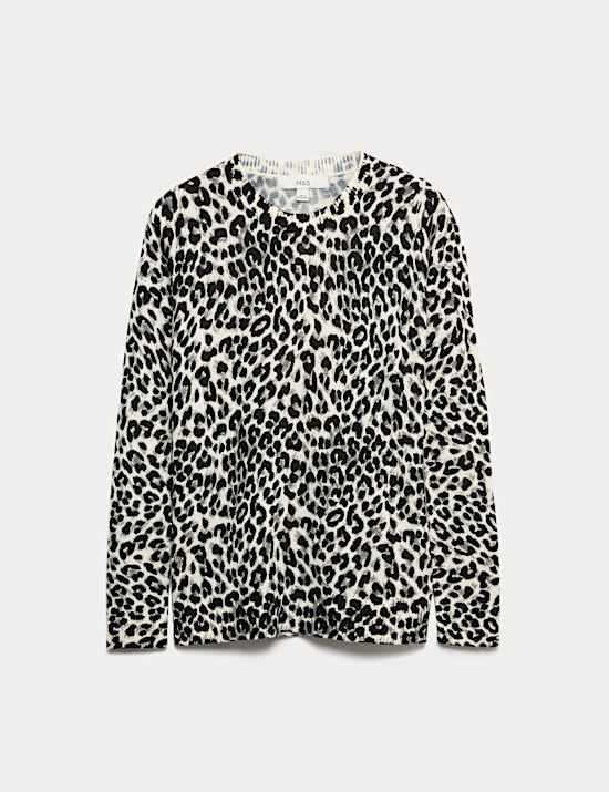 Animal Print Crew Neck Jumper