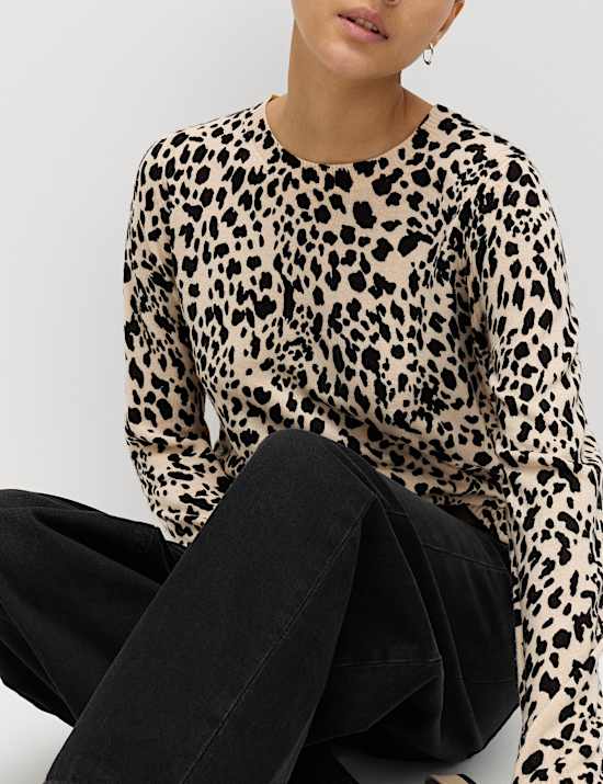 Supersoft Animal Print Crew Neck Jumper