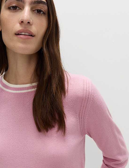 Supersoft Tipped Crew Neck Jumper