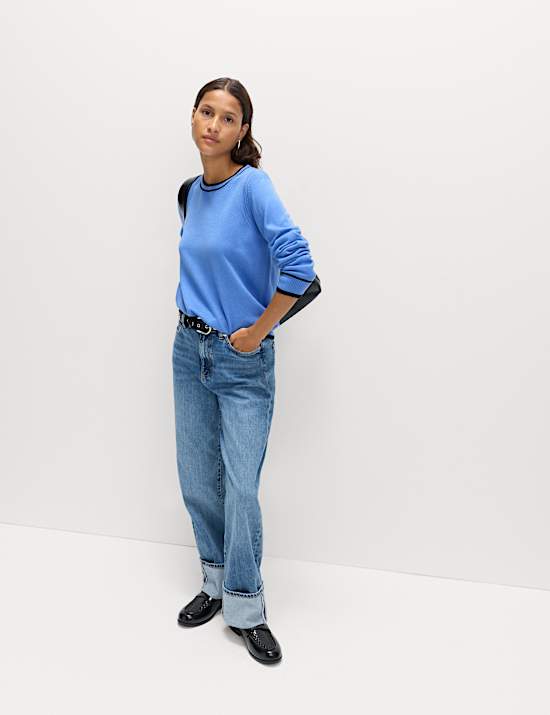 Supersoft Tipped Crew Neck Jumper