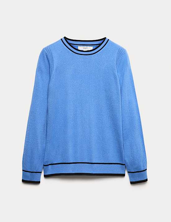 Supersoft Tipped Crew Neck Jumper