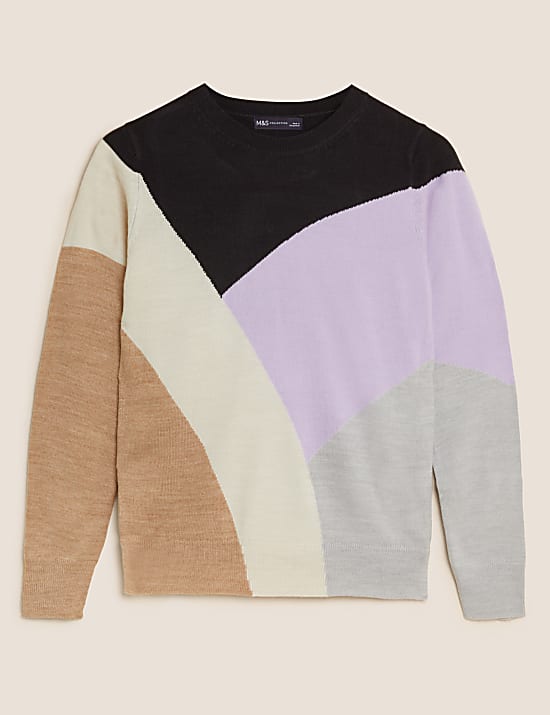 Supersoft Colour Block Crew Neck Jumper