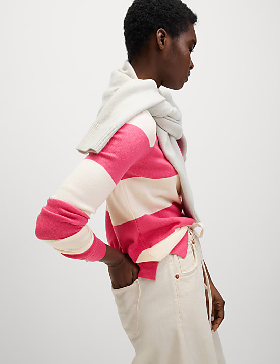 Supersoft Striped Crew Neck Relaxed Jumper