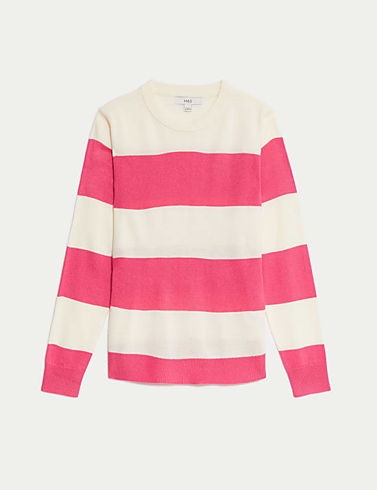 Supersoft Striped Crew Neck Relaxed Jumper