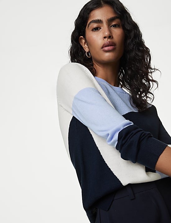 Supersoft Colour Block Crew Neck Jumper