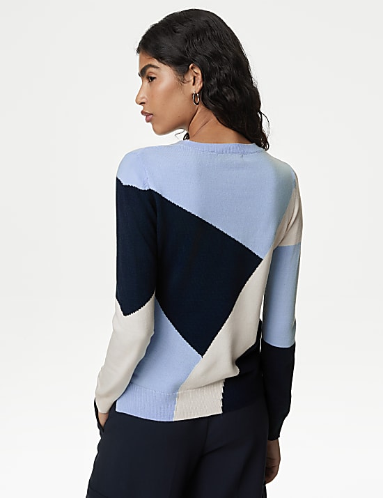 Supersoft Colour Block Crew Neck Jumper