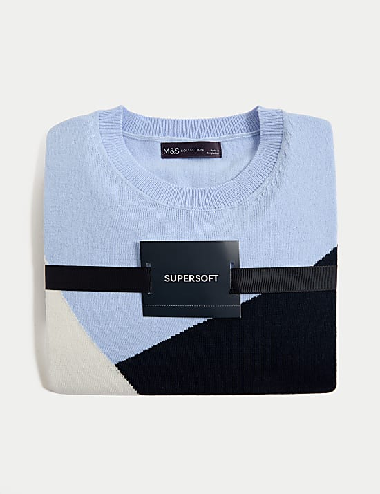 Supersoft Colour Block Crew Neck Jumper