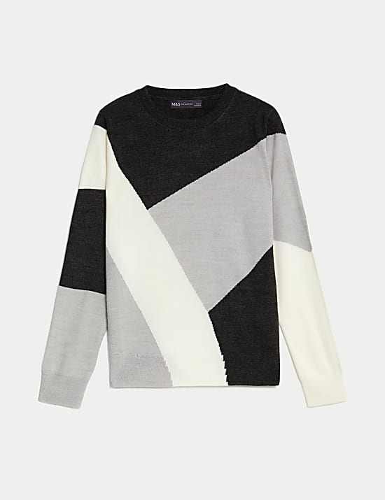 Supersoft Colour Block Crew Neck Jumper