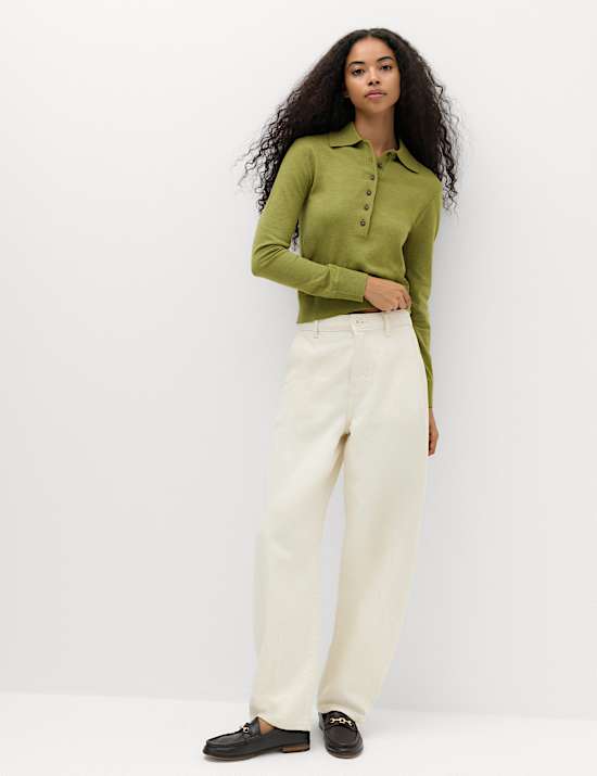 Collared Slim Jumper with Wool