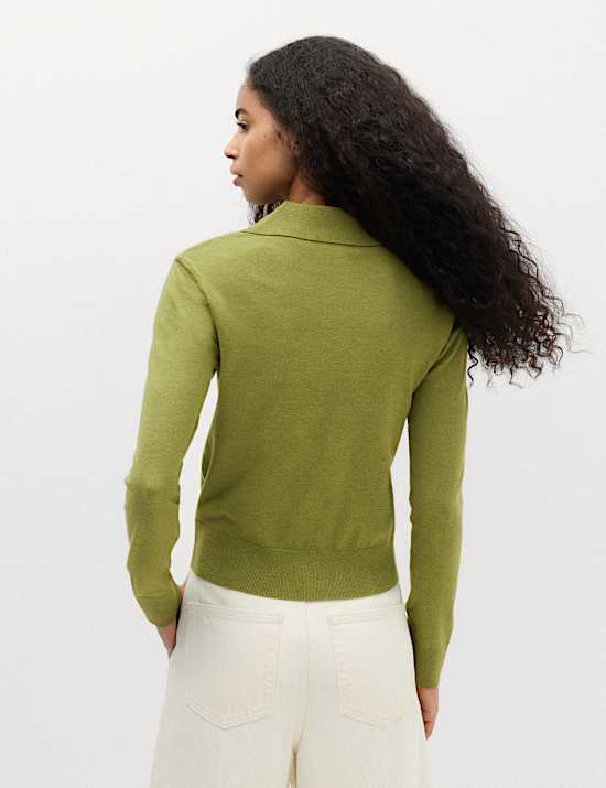 Collared Slim Jumper with Wool