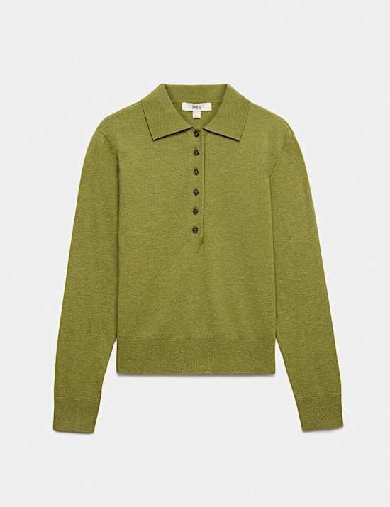 Collared Slim Jumper with Wool
