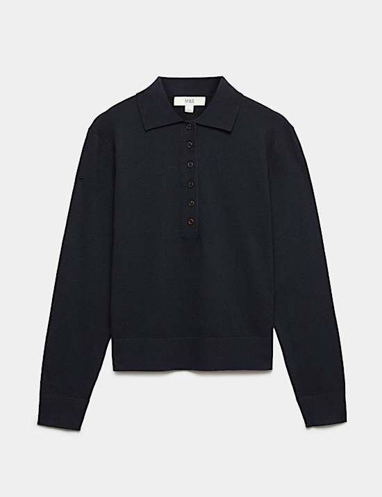 Collared Slim Jumper with Wool