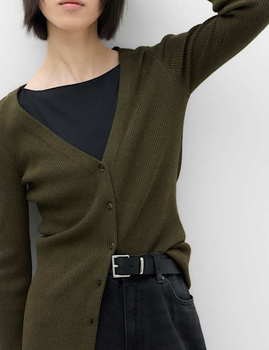 2 Pack Ribbed V-Neck Slim Fit Cardigans