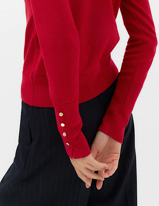 Rayon Rich Roll Neck Fitted Jumper