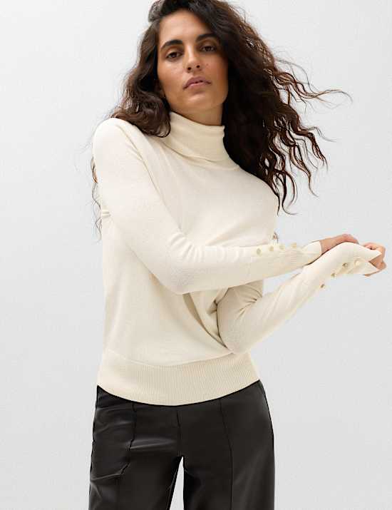 Slim Fit Roll Neck Fitted Jumper