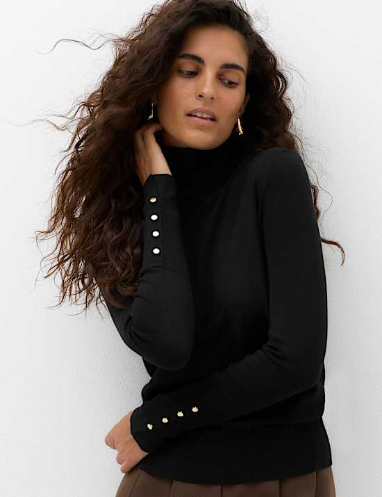 Slim Fit Roll Neck Fitted Jumper