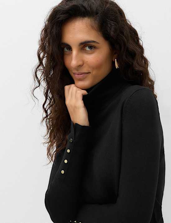 Slim Fit Roll Neck Fitted Jumper