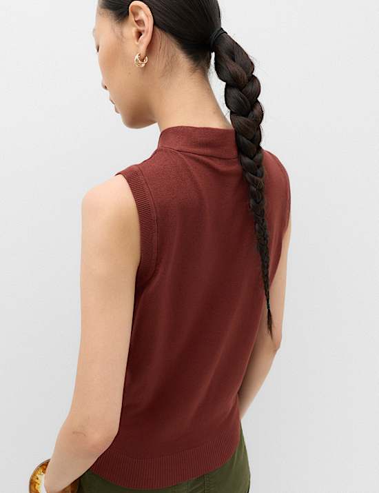 Twist Front Slim Knitted Vest