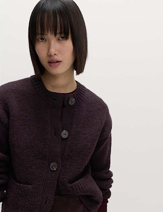 Cardigan à encolure ronde et détail poche