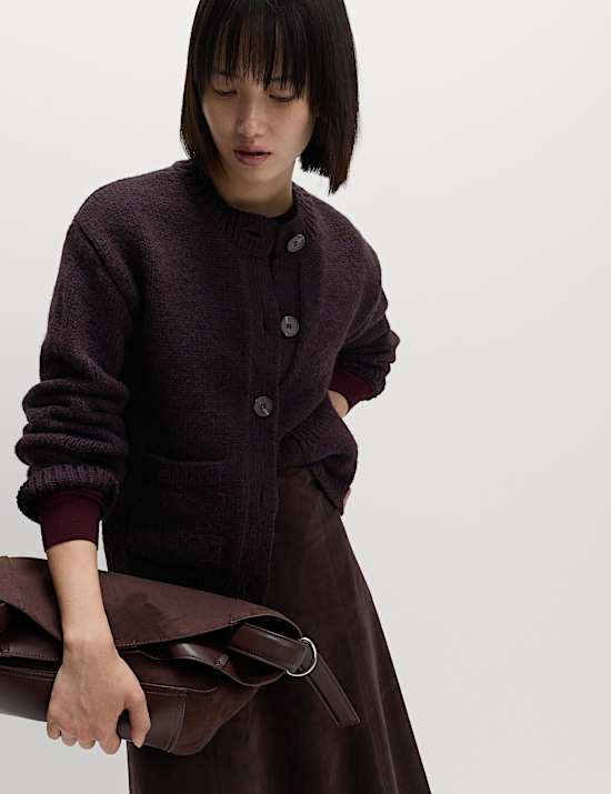 Cardigan à encolure ronde et détail poche