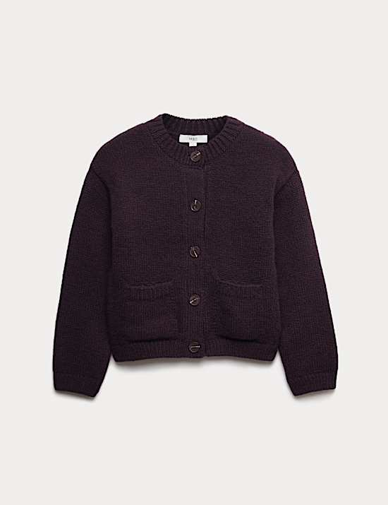 Cardigan à encolure ronde et détail poche