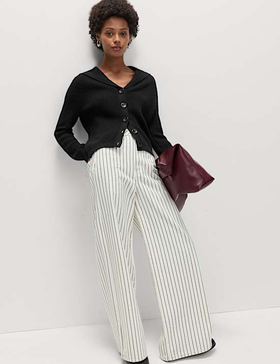 Collared V-Neck Button Through Cardigan